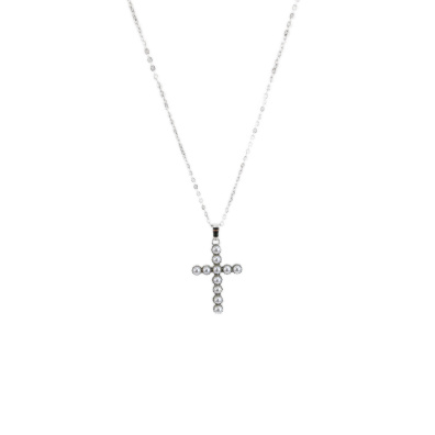 Αλυσίδα λαιμού με σταυρό DJ-068 - Ασημί