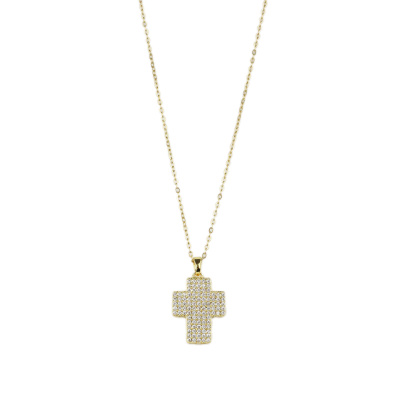 Αλυσίδα λαιμού με σταυρό DJ-023 - Χρυσό
