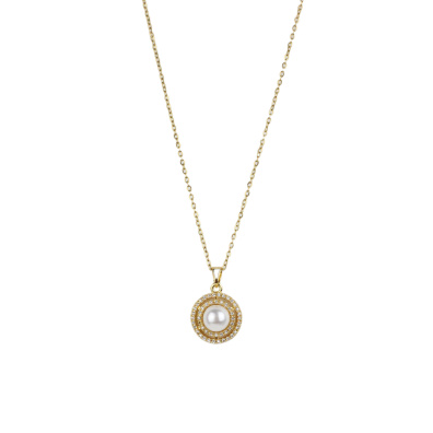 Αλυσίδα λαιμού με πέρλα DJ-101 - Χρυσό