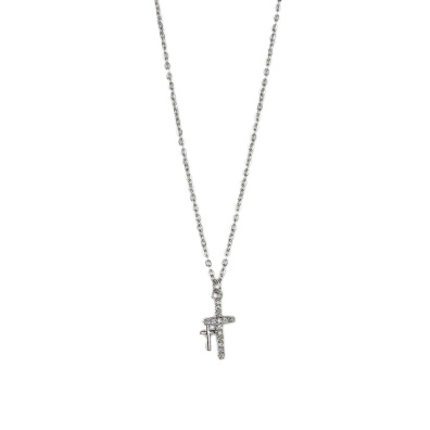 Αλυσίδα λαιμού με σταυρό DJ-078-1 - Ασημί