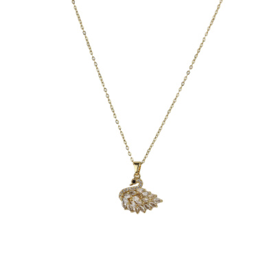 Αλυσίδα λαιμού με κύκνο DJ-003-1 - Ασπρο