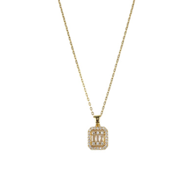 Αλυσίδα λαιμού με στρας DJ-075 - Χρυσό