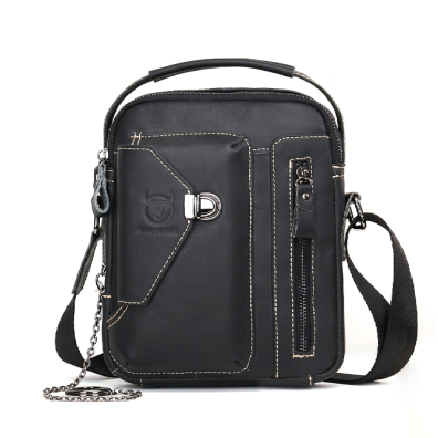 Δερμάτινο τσαντάκι ώμου Bull Captain  DJB 039 μαύρο