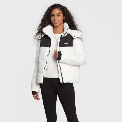 Μπουφάν Με Κουκούλα DKNY DP2J9216-WHT Άσπρο