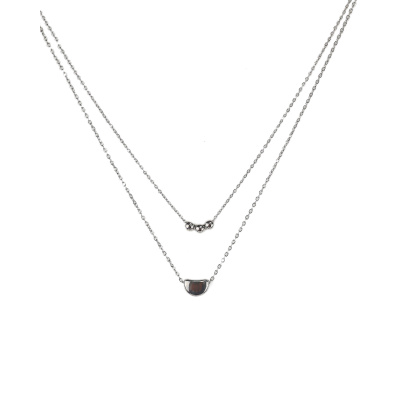 Διπλή αλυσίδα λαιμού DJ-011 - Ασημί