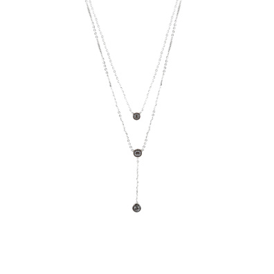 Διπλή αλυσίδα λαιμού DJ-010 - Ασημί