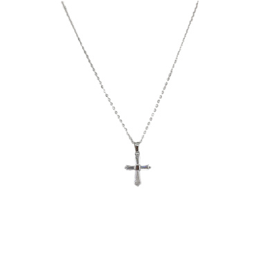 Αλυσίδα λαιμού  με σταυρό DJ-050 - Ασημί