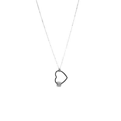 Αλυσίδα λαιμού με καρδιά DJ-034 - Ασημί