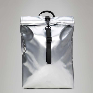 Mini Σακίδιο Πλάτης Rains Rolltop Rucksack 13330-51 Ασημί