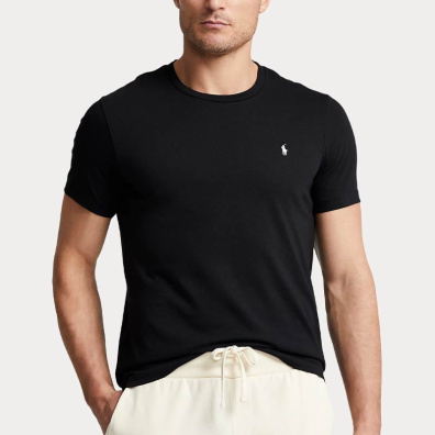 Μονόχρωμο T-shirt Ralph Lauren 714844756001 Μαύρο