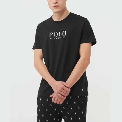 Μονόχρωμο T-shirt Ralph Lauren 714899613004 Μαύρο