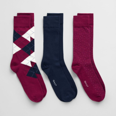Σετ Δώρου Κάλτσες Gant 9960314-558 3 Ζεύγη Μπορντό
