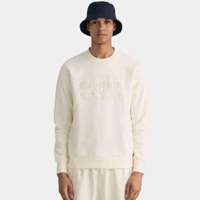 Φούτερ Gant ΜΜ Reg Tonal Shield C-Neck 3G2036017-113 Εκρού