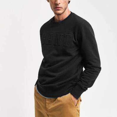 Φούτερ Gant Embossed C-Neck 3G2015085-005 Μαύρο