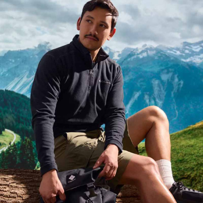 Fleece Μπλούζα Columbia Klamath Range™ II Half Zip 1352472-010 Μαύρο