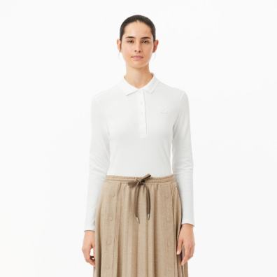 Polo Μπλούζα Lacoste Stretch Pique PF5464-001 Άσπρο