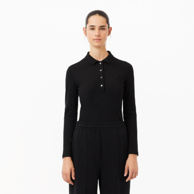 Polo Μπλούζα Lacoste Stretch Pique PF5464-031 Μαύρο