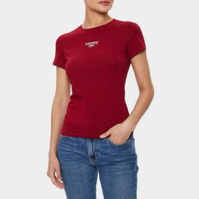 T-Shirt Tommy Hilfiger Slim Essential DW0DW18397-XKG Μπορντό