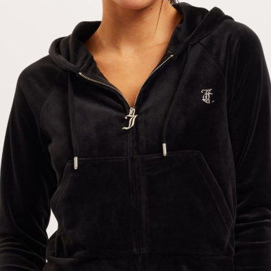Βελούδινη Ζακέτα Juicy Couture Madison Hoodie JCWA122001-101 Μαύρο