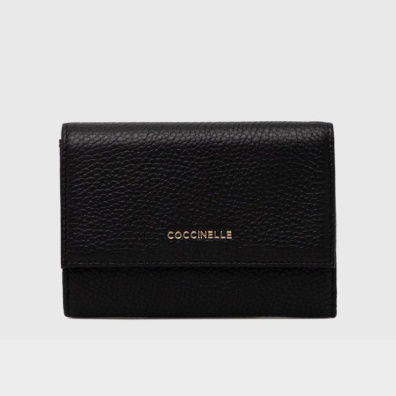 Δερμάτινο Πορτοφόλι Coccinelle MW5 Metallic Soft E2 MW5 11 66 01 Μαύρο