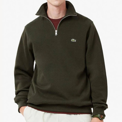 Φούτερ Lacoste Zippered Stand-Up Collar SH1927-L7A Πράσινο