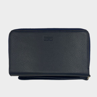 Μεγάλο Ανδρικό Δερμάτινο Πορτοφόλι Bond 8803022 Μπλε