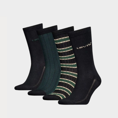 Σετ Δώρου Κάλτσες Levis Reg Cut Stripe 4 Ζεύγη 37157-1166-001 Πράσινο-Μαύρο
