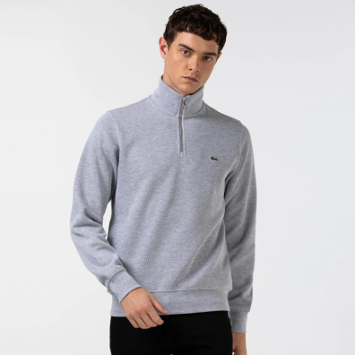 Φούτερ Lacoste Zippered Stand-Up Collar SH1927-CCA Γκρι