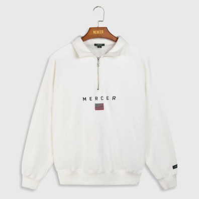 Φούτερ Mercer The Quarter Zip MEAP243018-102 Άσπρο