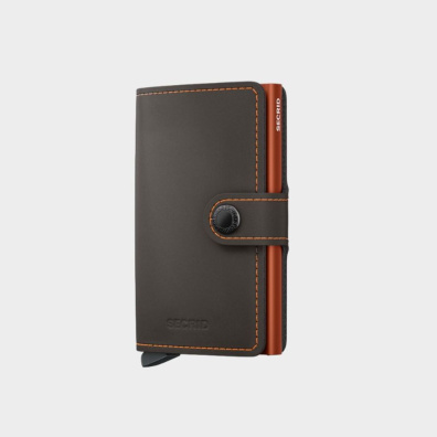 Δερμάτινο Πορτοφόλι Secrid Miniwallet Matte Truffle & Orange Καφέ-Πορτοκαλί