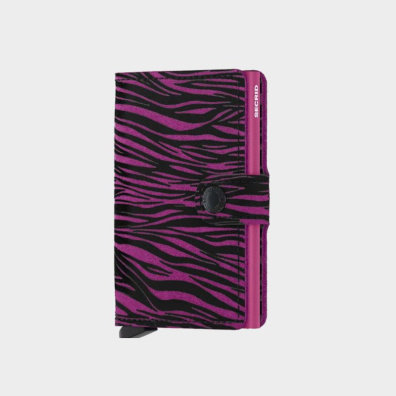 Δερμάτινο Πορτοφόλι Secrid Miniwallet Matte Zebra Fuchsia Μαύρο-Φούξια