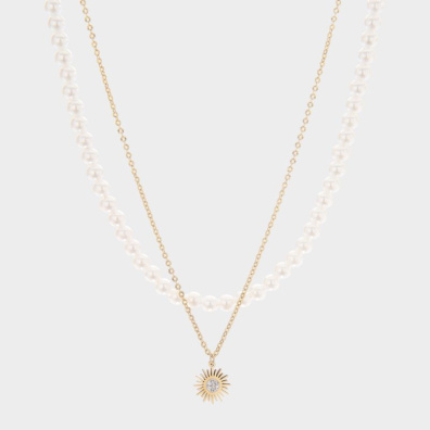 Διπλή αλυσίδα λαιμού  MN43-26 - Χρυσό