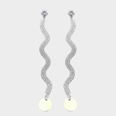 Κρεμαστά σκουλαρίκια με πέτρες lyod 2-3-1 - Ασημί