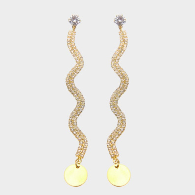 Κρεμαστά σκουλαρίκια με πέτρες lyod 2-3-1 - Χρυσό