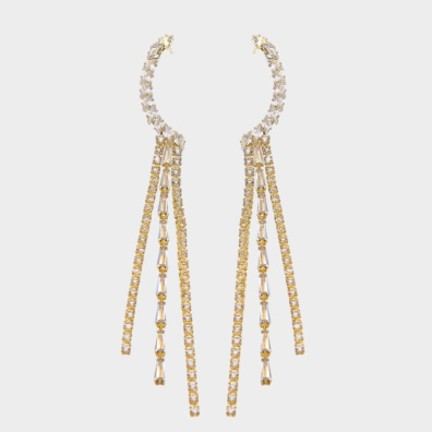 Κρεμαστά σκουλαρίκια με πέτρες lyod 3-1-1 - Χρυσό