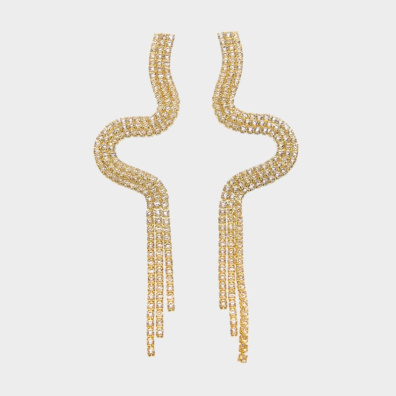 Κρεμαστά σκουλαρίκια με πέτρες lyod 3-2-2 - Χρυσό