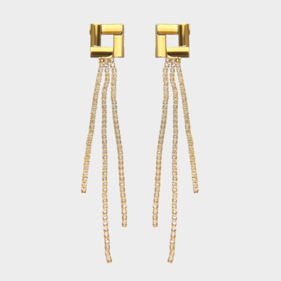 Κρεμαστά σκουλαρίκια με πέτρες lyod 3-5-3 - Χρυσό