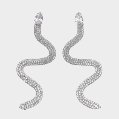 Κρεμαστά σκουλαρίκια με πέτρες lyod 4-12-1 - Ασημί