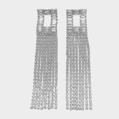 Κρεμαστά σκουλαρίκια με πέτρες lyod 4-4 - Ασημί