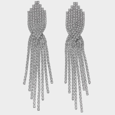 Κρεμαστά σκουλαρίκια με πέτρες lyod 6-17 - Ασημί