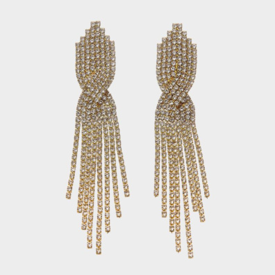 Κρεμαστά σκουλαρίκια με πέτρες lyod 6-17 - Χρυσό