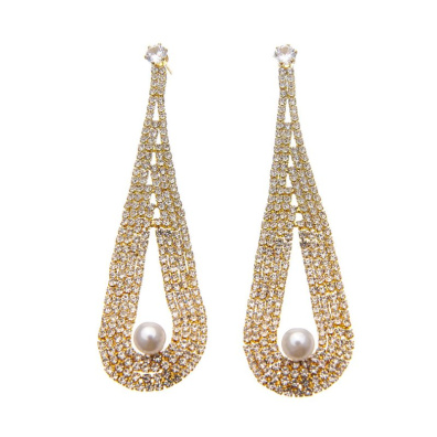 Κρεμαστά σκουλαρίκια με πέτρες lyod 6-18-1 - Χρυσό