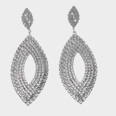 Κρεμαστά σκουλαρίκια με πέτρες lyod 6-5-1 - Ασημί