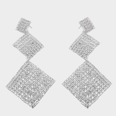 Κρεμαστά σκουλαρίκια με πέτρες lyod 6-7-1 - Ασημί