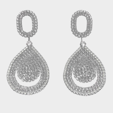 Κρεμαστά σκουλαρίκια με πέτρες lyod 6-8 - Ασημί