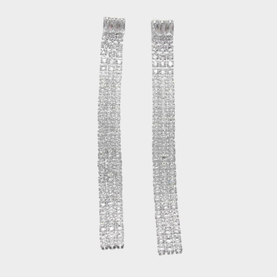 Κρεμαστά σκουλαρίκια με πέτρες lyod 7-1-1 - Ασημί