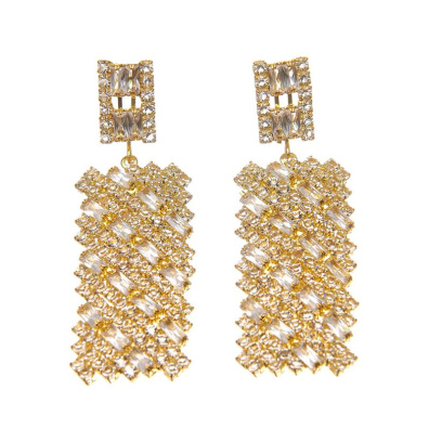 Κρεμαστά σκουλαρίκια με πέτρες lyod 7-10-1 - Χρυσό