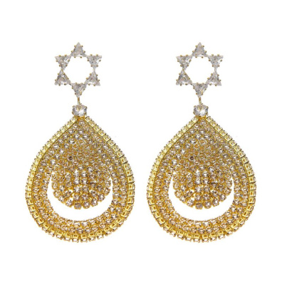 Κρεμαστά σκουλαρίκια με πέτρες lyod 7-6 - Χρυσό