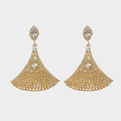 Κρεμαστά σκουλαρίκια με πέτρες lyod 6-9-1 - Χρυσό