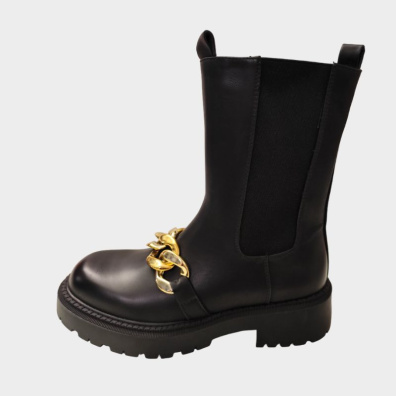 Μποτάκι Με Χρυσή Αλυσίδα My Choice 3139 Μαύρο